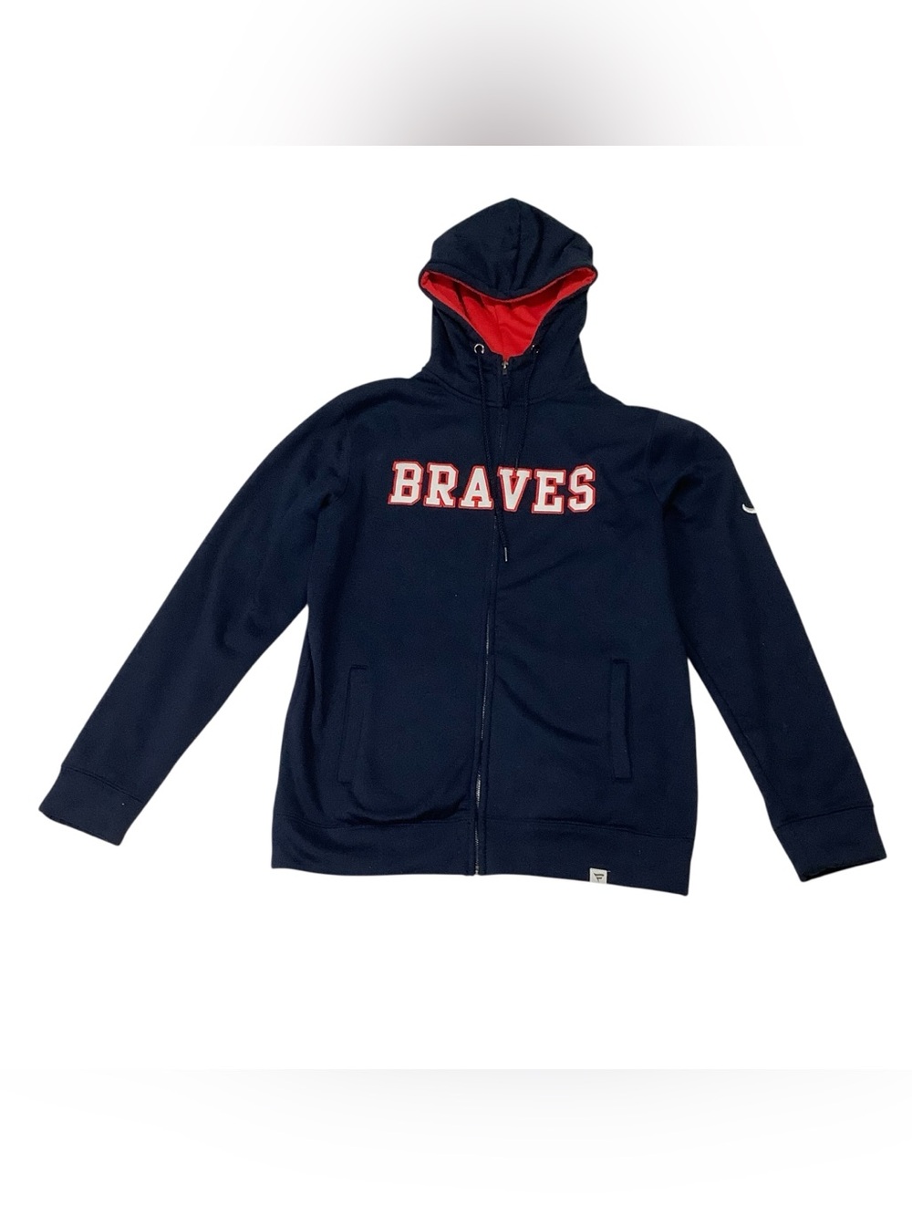 Fanatics Atlanta Braves Full-Zip Hoodie Sz Medium Navy